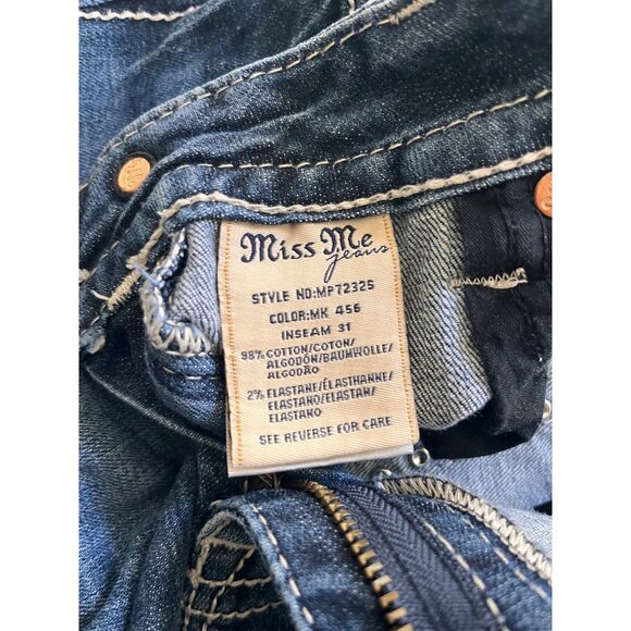 Miss Me Womens Mid-Rise Skinny Jeans With Embellished Pockets Size 29 Blue Cotto - Picture 5 of 5